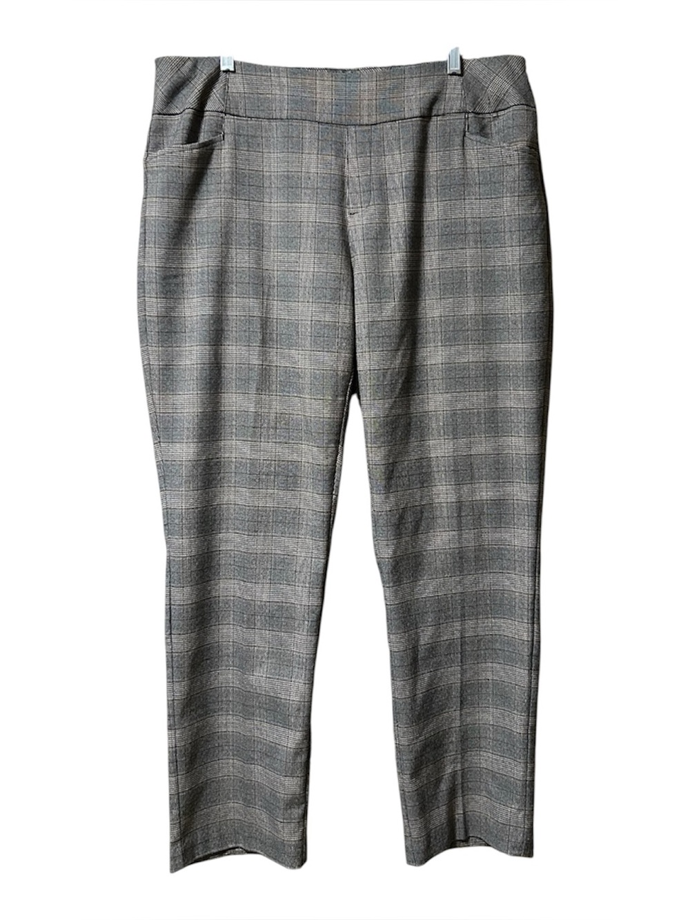 Christopher Banks Brown Plaid Stretch Womens Trousers Size 18 W Academia Office